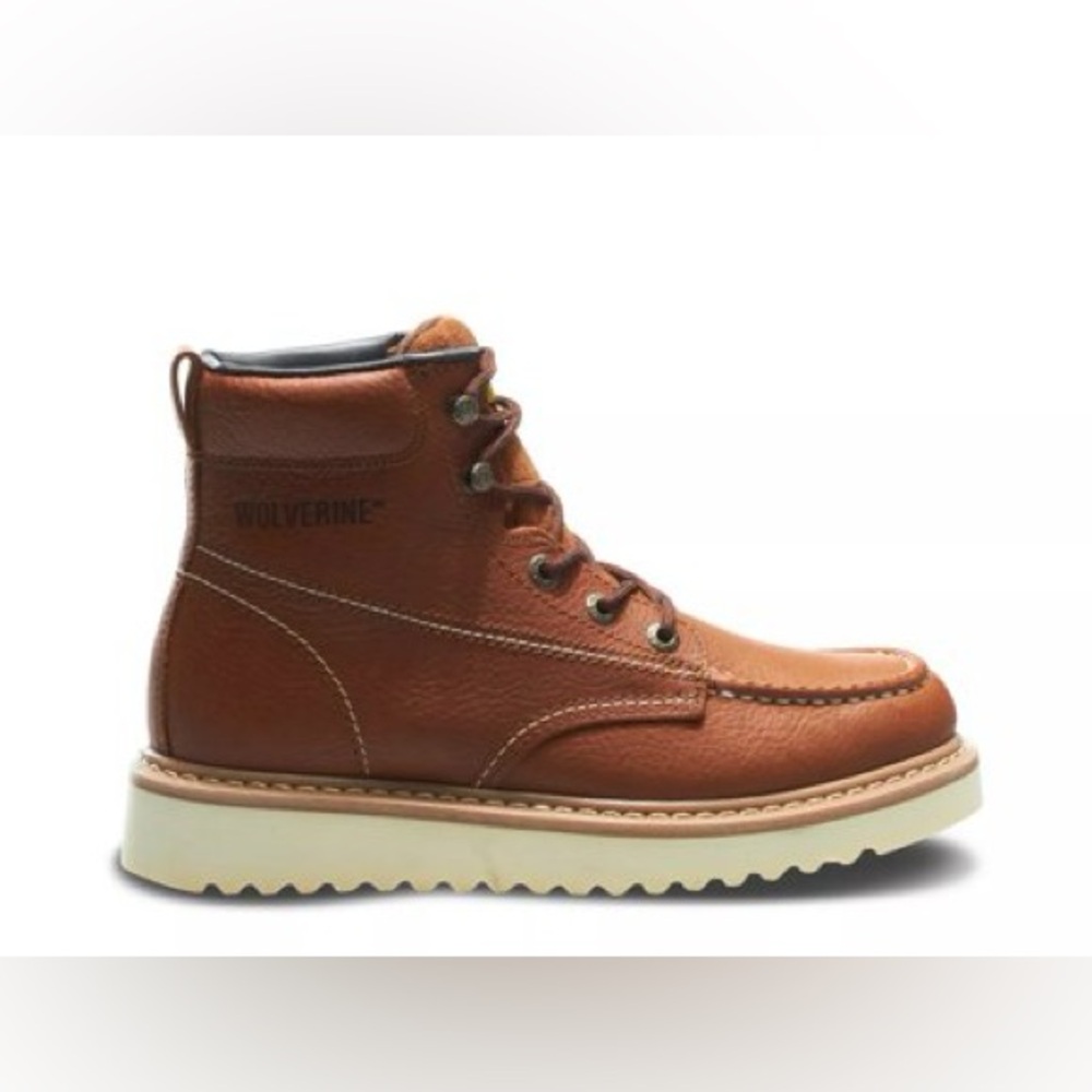 WOLVERINE WORK WEDGE 6” WORK BOOTS IN BROWN 12 M - Picture 2 of 10